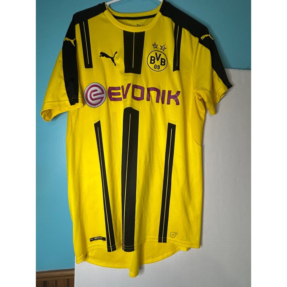 Puma Borussia Dortmund BVB 09 Soccer Jersey Size L Yellow